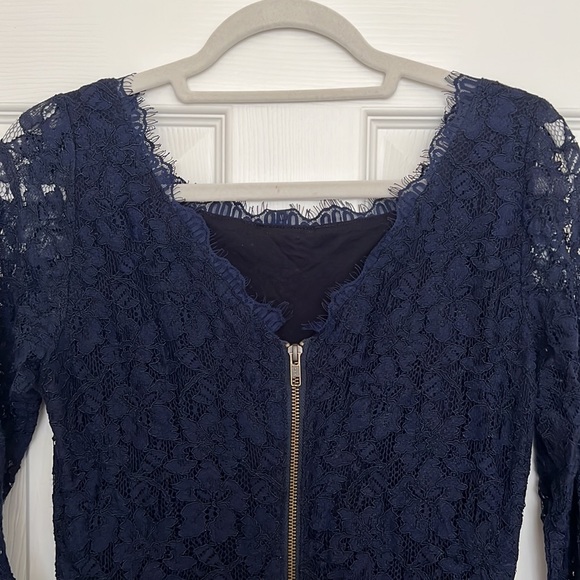 {Diane Von Furstenberg} Zarita navy lace dress - Picture 4 of 8